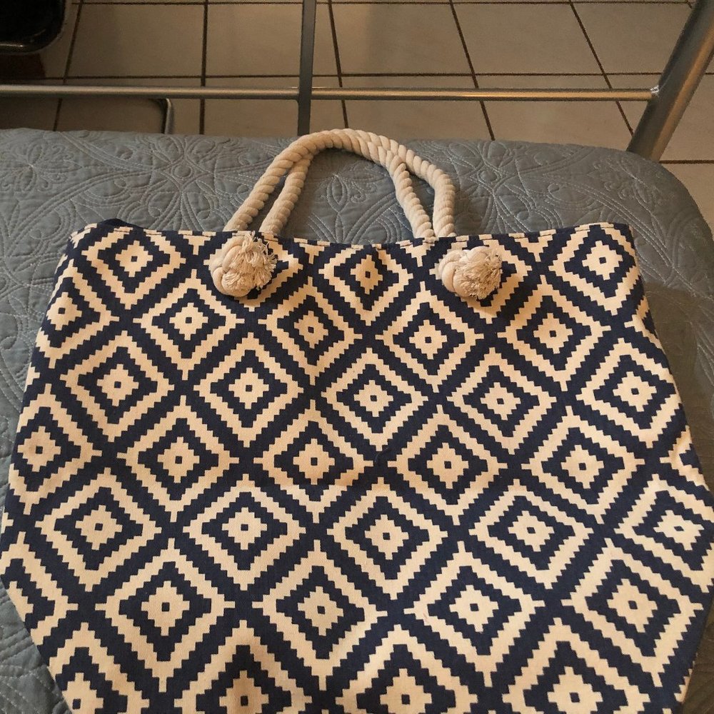 Summer & Rose navy diamond  tote